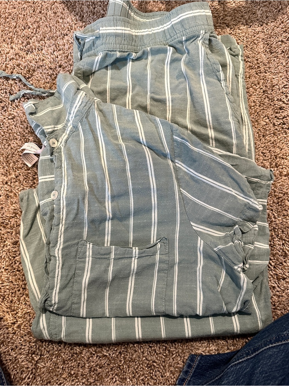Women’s Striped pajamas- Sage Green